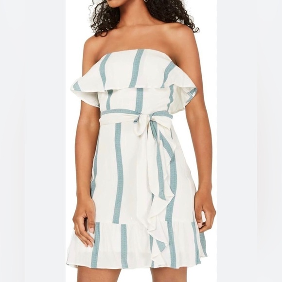 City Triangles Strapless Dress Womens XS Mini‎ Cottagecore Y2K A-Line Stripe NWT - Picture 1 of 15